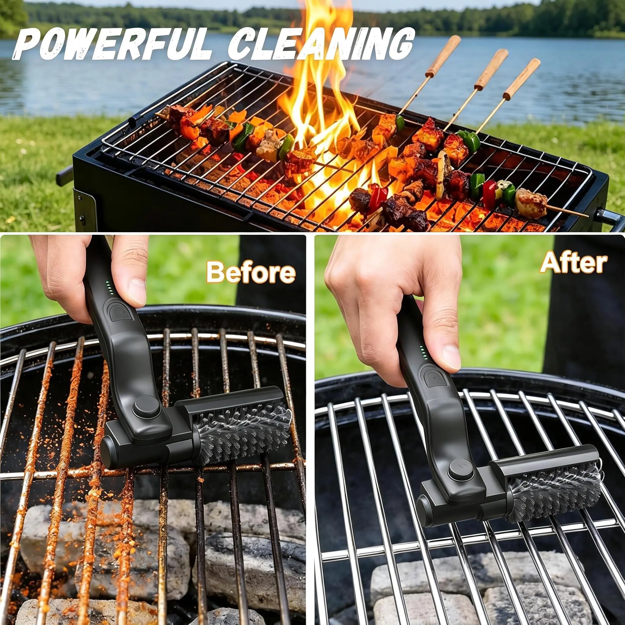 Upgraded Electric Brush,Rechargeable Cordless Grill Cleaning Brush.