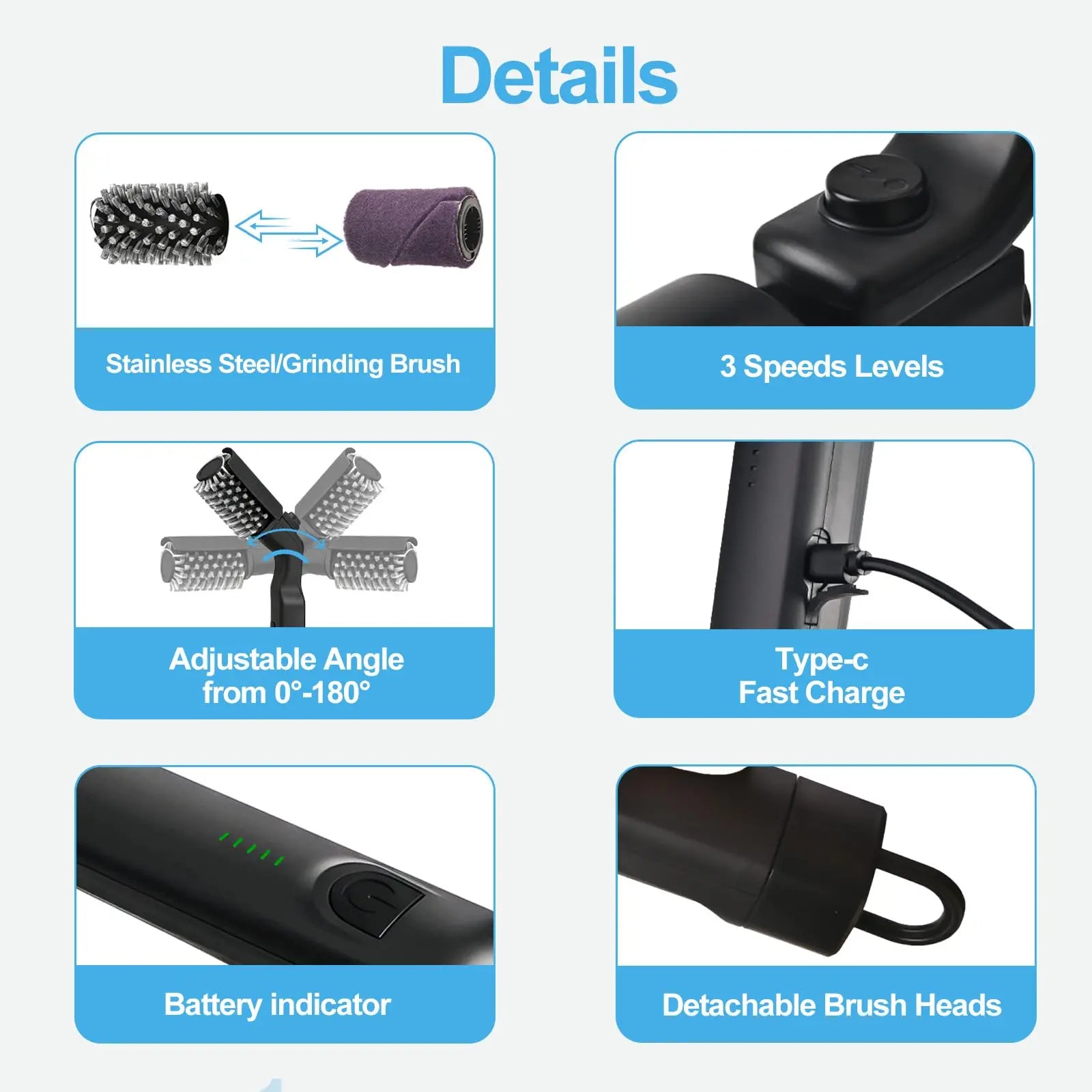 Upgraded Electric Brush,Rechargeable Cordless Grill Cleaning Brush.
