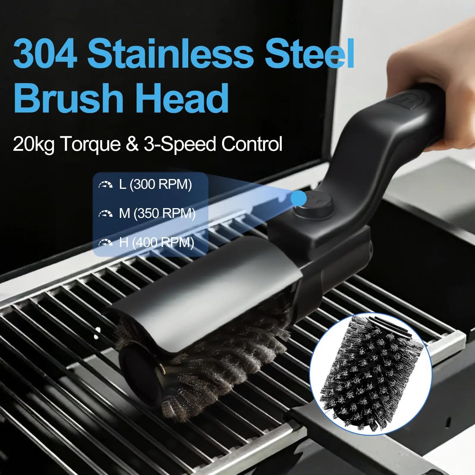 Upgraded Electric Brush,Rechargeable Cordless Grill Cleaning Brush.