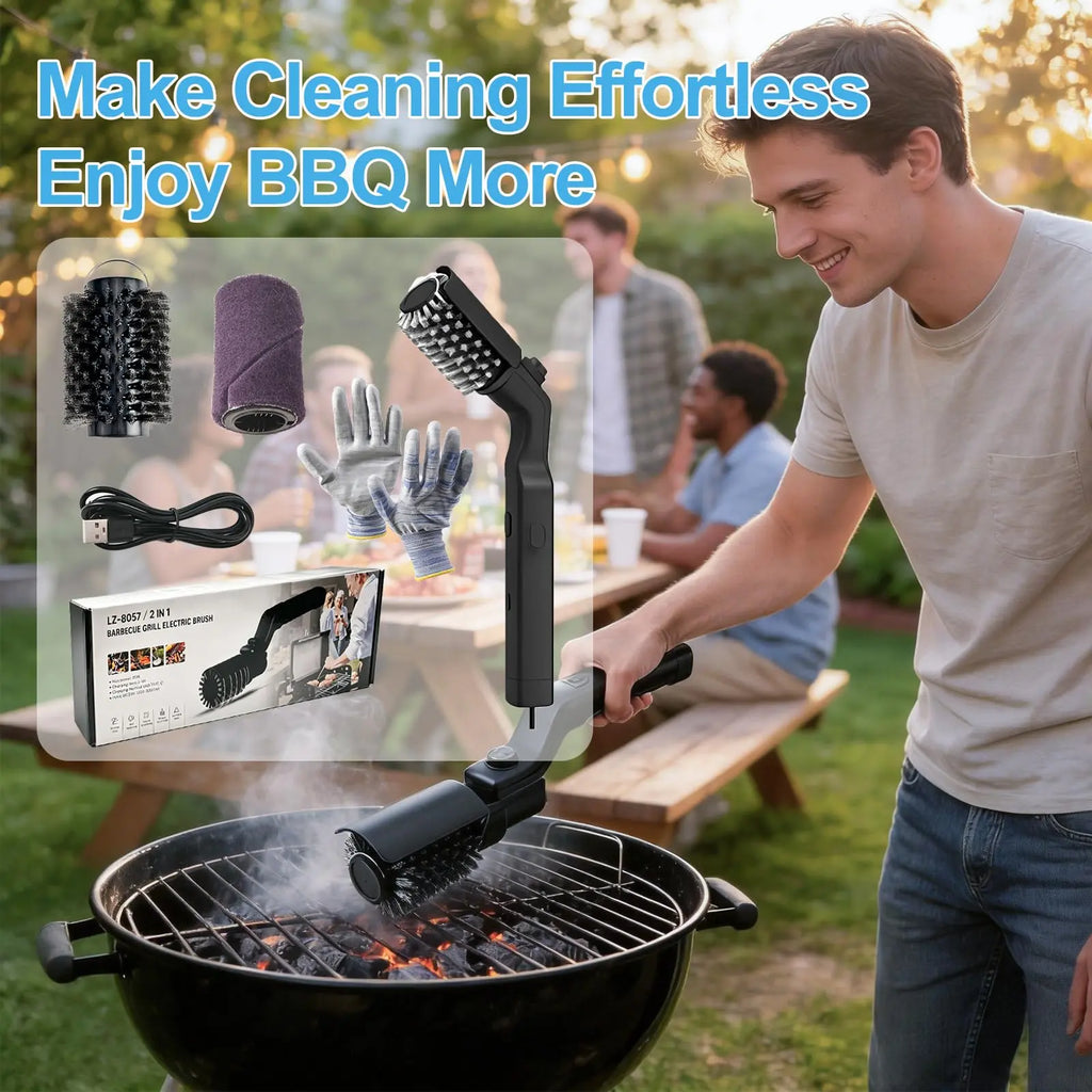 Upgraded Electric Brush,Rechargeable Cordless Grill Cleaning Brush.