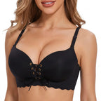 Drawstring Push Up Bra | Instant Cleavage & Anti-Sagging | Add 2 Cups Padded Wireless Strapless Bras Comfort Bra for A B C Cups Womenswear Minimalist