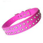 2-reihiges Halsband-Leinenset – Hot Pink