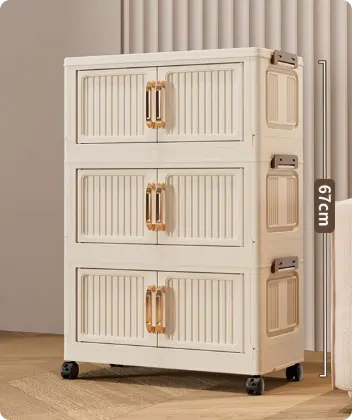 Foldable Storage Bins 128QT with Lid, Magnetic Doors & Lockable Wheels, Stackable storage Boxes for Living Room, Office, Kitchen, Dorm