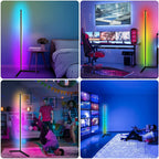 Dimmable RGB Corner Floor Lamp - 140cm Smart LED Mood Light for Living Room and Bedroom, Nordic Home Decor