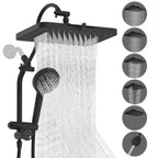 High-Pressure Rainfall Shower Head Combo – 10-Mode Handheld Sprayer & Adjustable Extension Arm