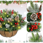 🔥Christmas Hot Sale🏆-🎄Pre-Lit Artificial Christmas Hanging Basket