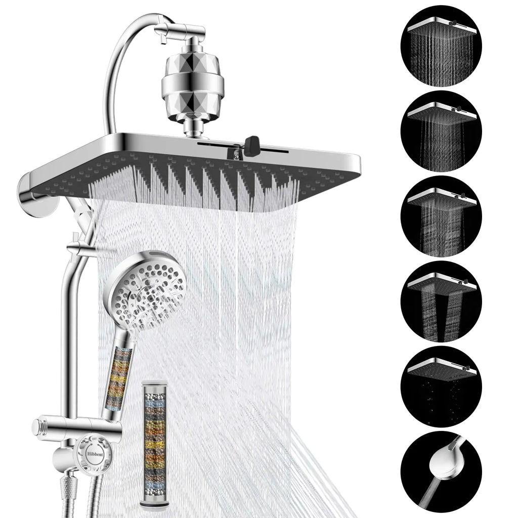High-Pressure Rainfall Shower Head Combo – 10-Mode Handheld Sprayer & Adjustable Extension Arm