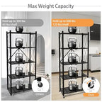 Portable Foldable Metal Steel Storage Rack, No Assembly Required