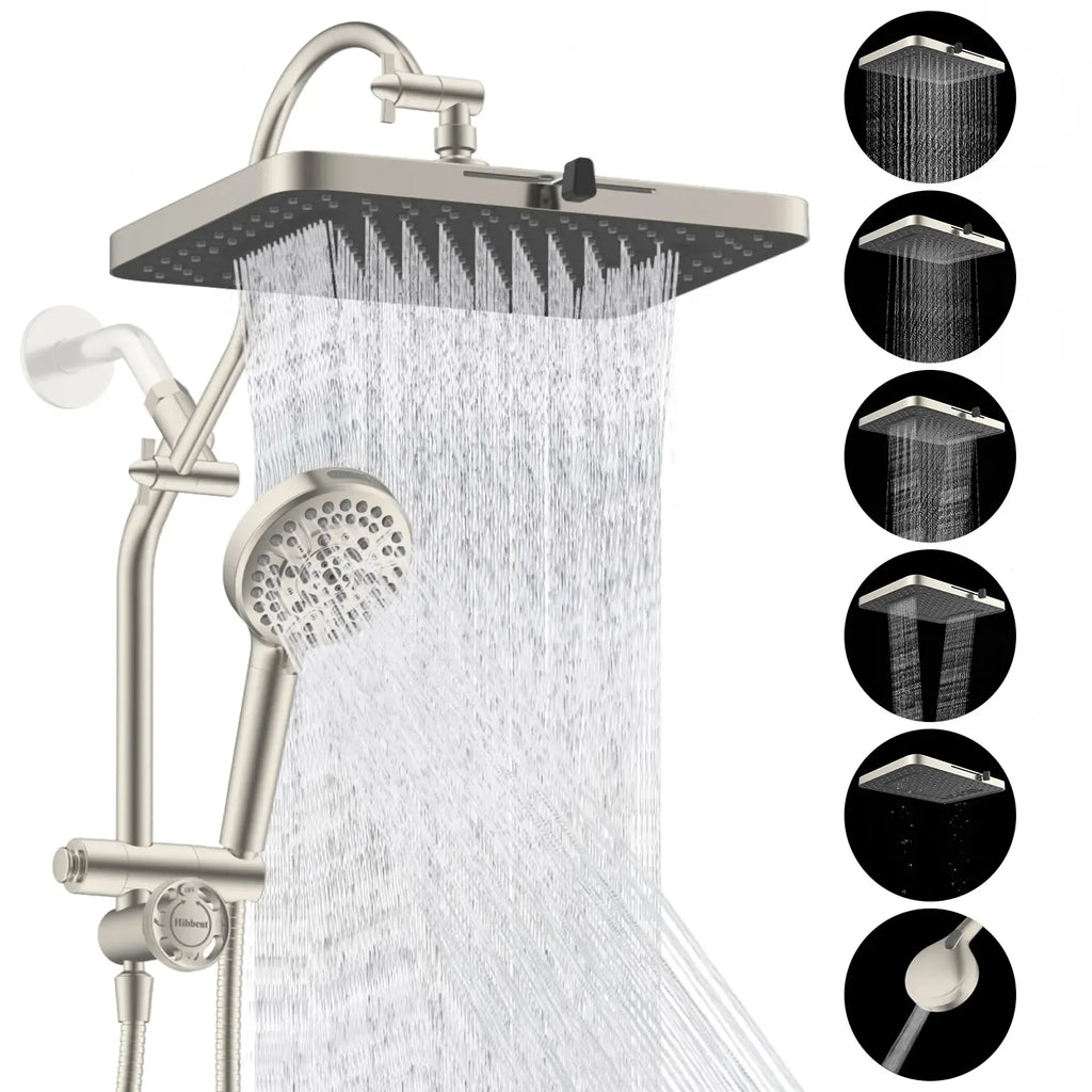 High-Pressure Rainfall Shower Head Combo – 10-Mode Handheld Sprayer & Adjustable Extension Arm