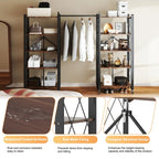 Portable Foldable Metal Steel Storage Rack, No Assembly Required