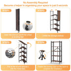 Portable Foldable Metal Steel Storage Rack, No Assembly Required