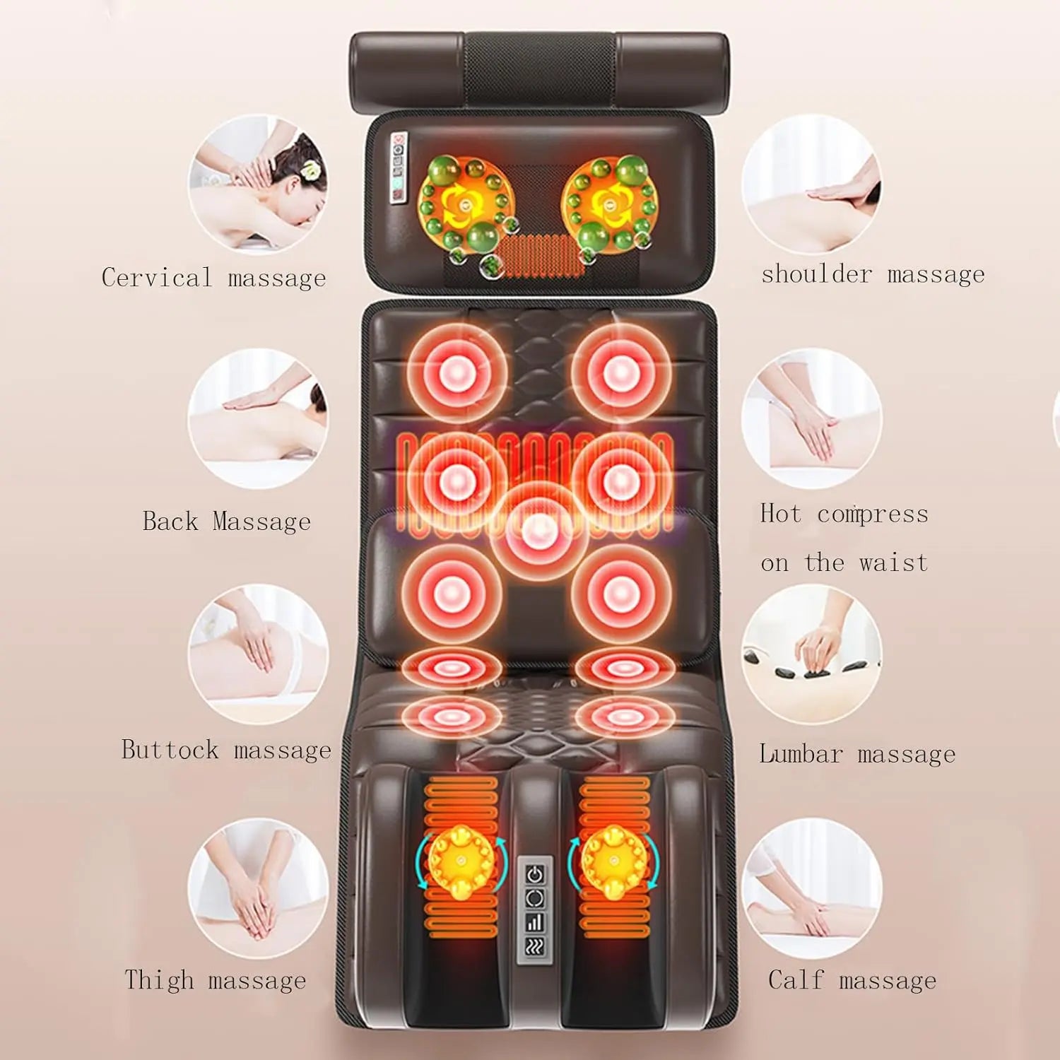 Full-body massage heating device | 10 motors, 9 massage modes