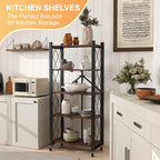 Portable Foldable Metal Steel Storage Rack, No Assembly Required