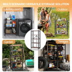 Portable Foldable Metal Steel Storage Rack, No Assembly Required