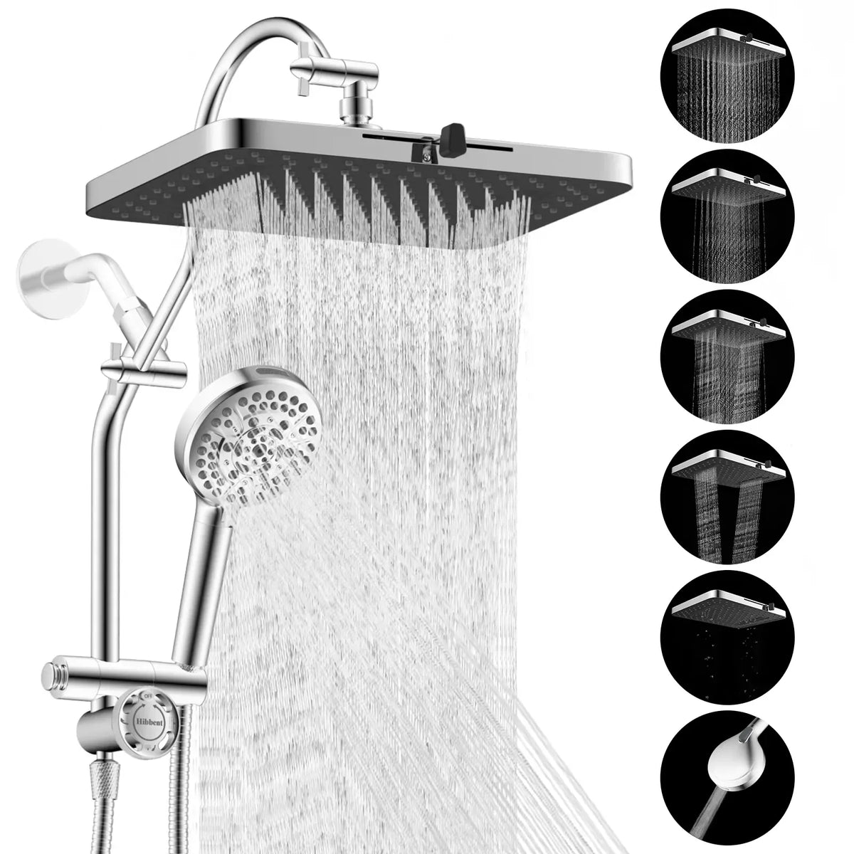 High-Pressure Rainfall Shower Head Combo – 10-Mode Handheld Sprayer & Adjustable Extension Arm