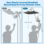 High-Pressure Rainfall Shower Head Combo – 10-Mode Handheld Sprayer & Adjustable Extension Arm