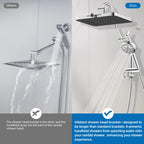 High-Pressure Rainfall Shower Head Combo – 10-Mode Handheld Sprayer & Adjustable Extension Arm