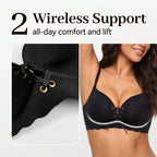 Drawstring Push Up Bra | Instant Cleavage & Anti-Sagging | Add 2 Cups Padded Wireless Strapless Bras Comfort Bra for A B C Cups Womenswear Minimalist