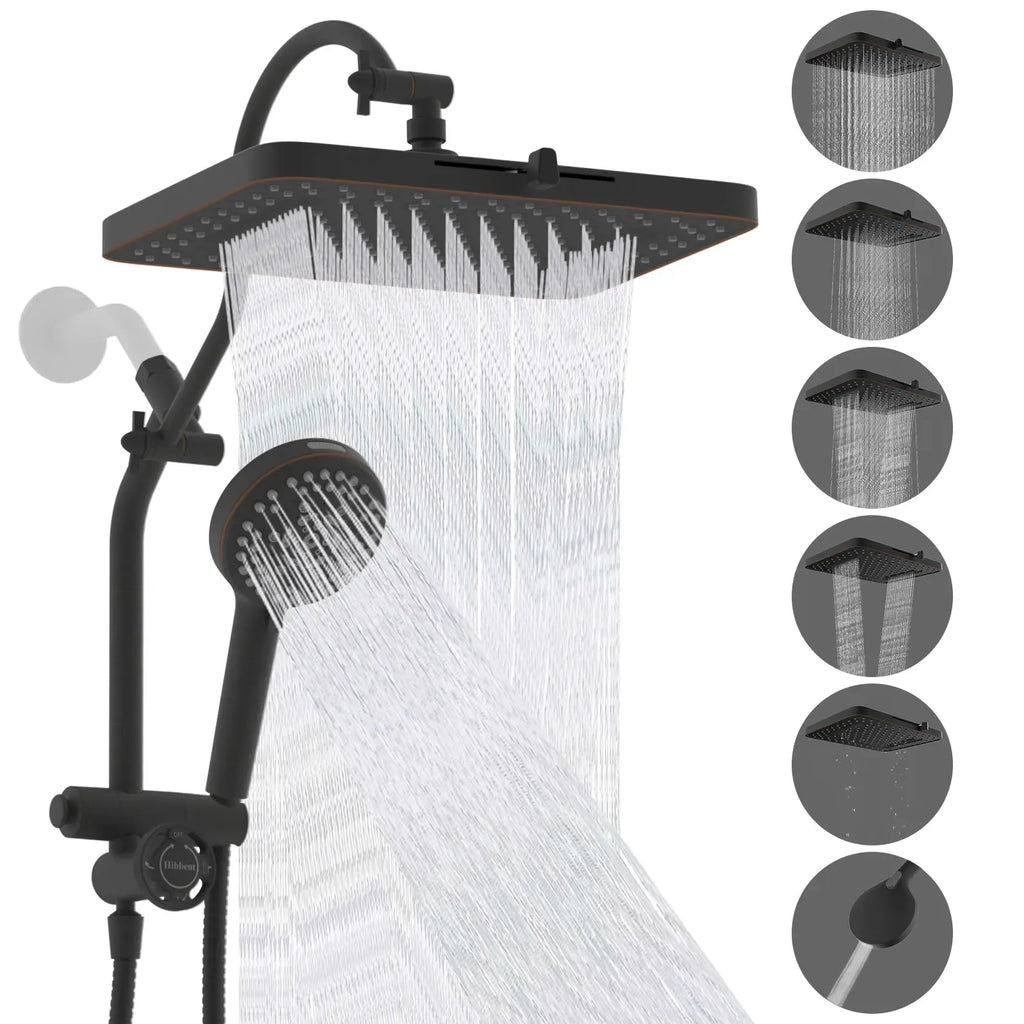 High-Pressure Rainfall Shower Head Combo – 10-Mode Handheld Sprayer & Adjustable Extension Arm