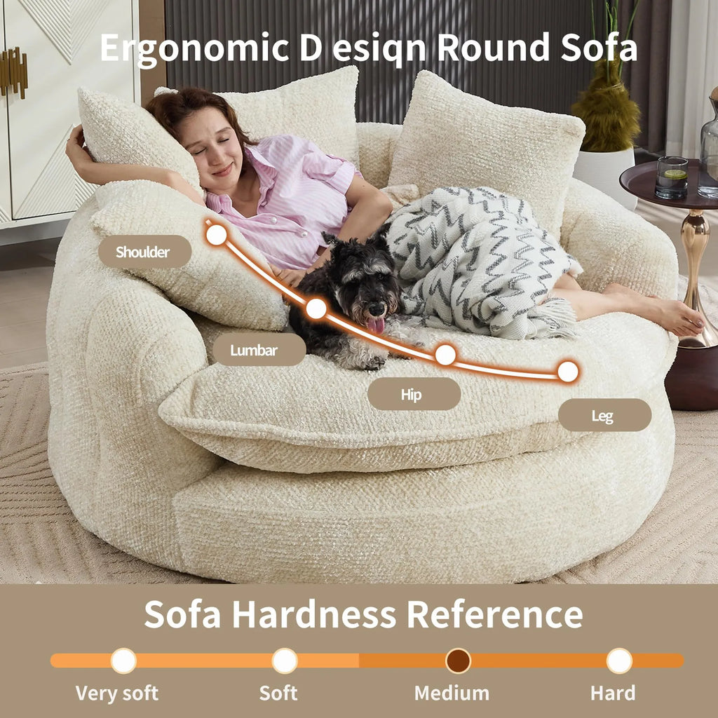 Extra-large plush sheepskin casual sofa