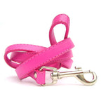 2-reihiges Halsband-Leinenset – Hot Pink