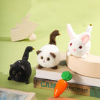 Wagging Tail Katze und kleiner Hase Lucky Plüsch-Ziehspielzeuge
