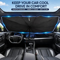 ☀️Car Sunshade – Effective Heat Insulation, UV Block & Easy Foldable Auto Windshield Protector