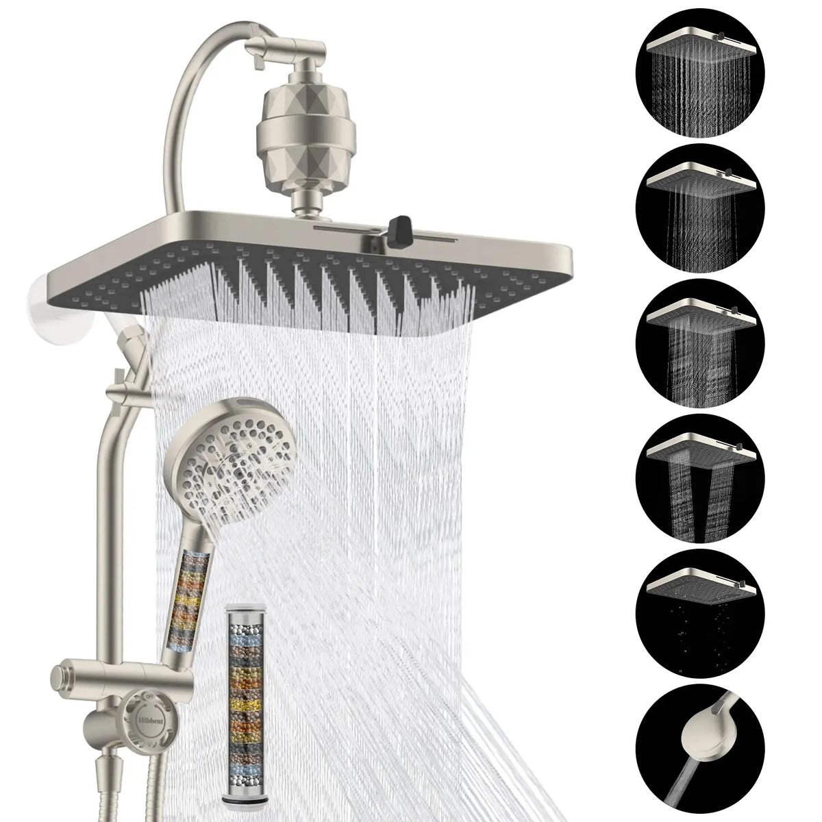 High-Pressure Rainfall Shower Head Combo – 10-Mode Handheld Sprayer & Adjustable Extension Arm