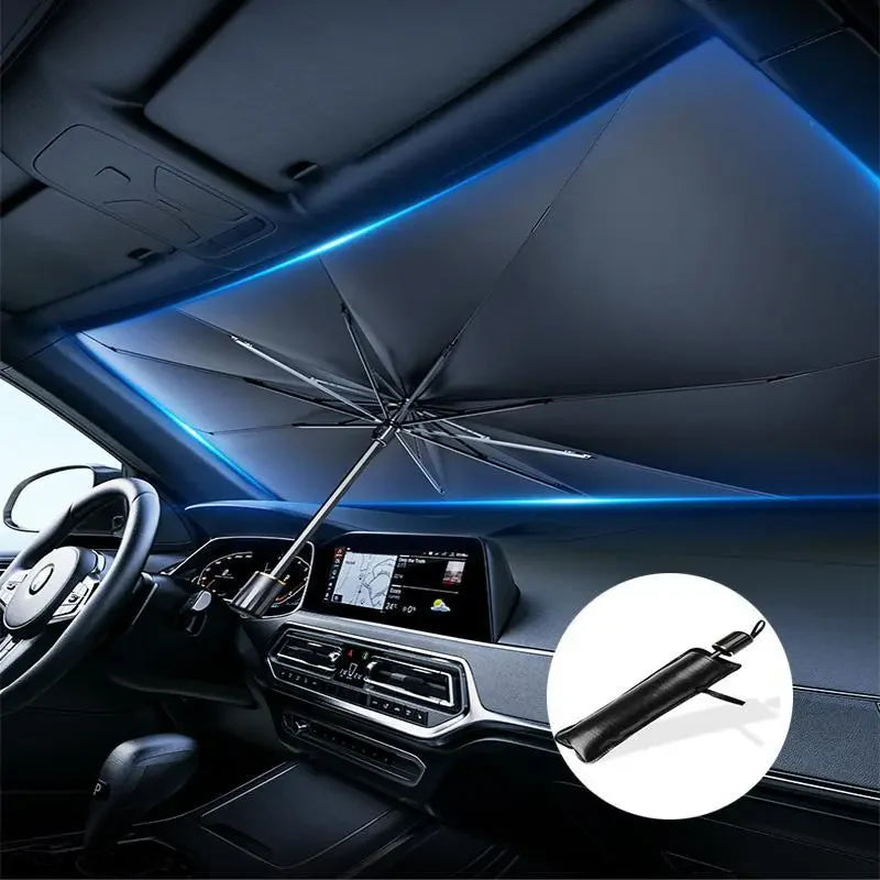 ☀️Car Sunshade – Effective Heat Insulation, UV Block & Easy Foldable Auto Windshield Protector