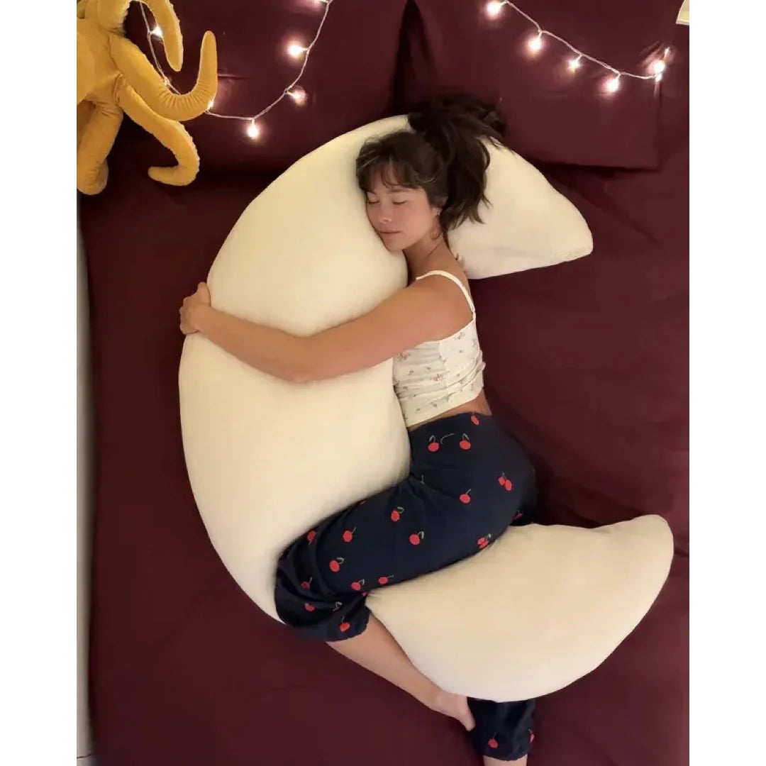 The Cooling Lyocell Crescent Pillow| Full-Body Support Pillow for Side Sleepers