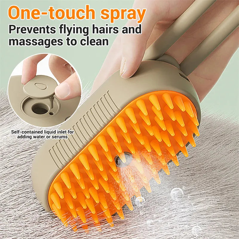 Limited Time: 70% OFF 🔥3 in 1 Pet Steam Brush | Rechargeable, Self-Cleaning, Deshedding & Massage Tool for Dogs & Cats