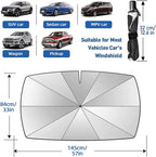 ☀️Car Sunshade – Effective Heat Insulation, UV Block & Easy Foldable Auto Windshield Protector