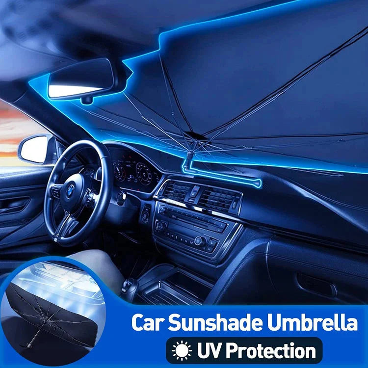 ☀️Car Sunshade – Effective Heat Insulation, UV Block & Easy Foldable Auto Windshield Protector
